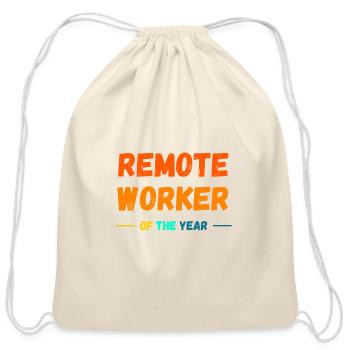 Remote worker of the year - Cotton Drawstring Bag - natural - Front