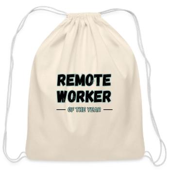 Remote worker of the year - Cotton Drawstring Bag - natural - Front