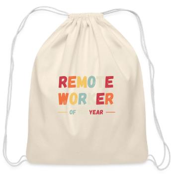 Remote worker of the year - Cotton Drawstring Bag - natural - Front