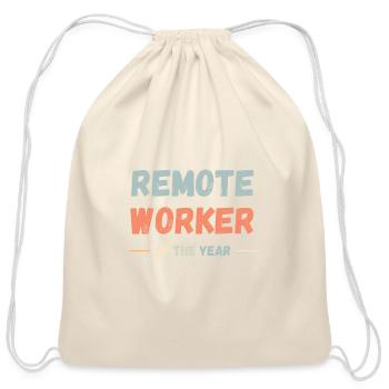 Remote worker of the year - Cotton Drawstring Bag - natural - Front