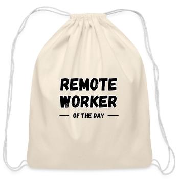 Remote worker of the day - Cotton Drawstring Bag - natural - Front