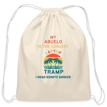 My abuelo is the coolest remote worker - Cotton Drawstring Bag - natural - Front