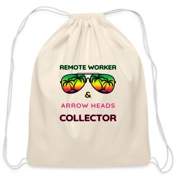 Remote worker and arrow heads collector - Cotton Drawstring Bag - natural - Front