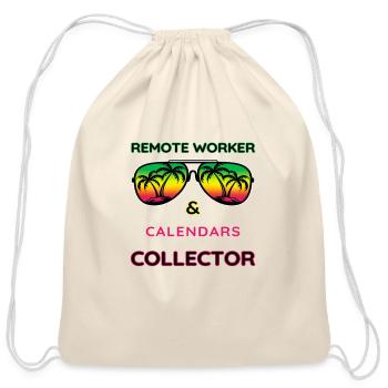 Remote worker and calendars collector - Cotton Drawstring Bag - natural - Front