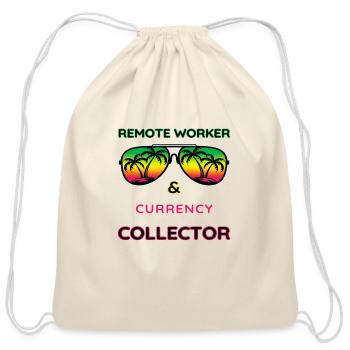 Remote worker and currency collector - Cotton Drawstring Bag - natural - Front