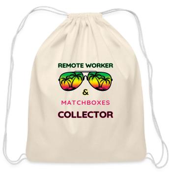 Remote worker and matchboxes collector - Cotton Drawstring Bag - natural - Front