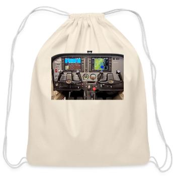 Dual Screen Flight Deck - Cotton Drawstring Bag - natural - Front