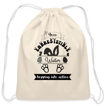 Earresistible Waiter Easter Hopping into Action - Cotton Drawstring Bag - natural - Front