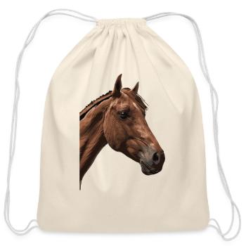 Horse - Cotton Drawstring Bag - natural - Front