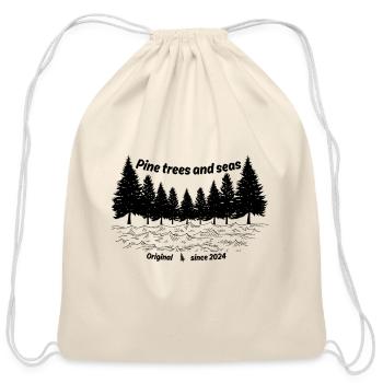 Pine trees and seas - Cotton Drawstring Bag - natural - Front
