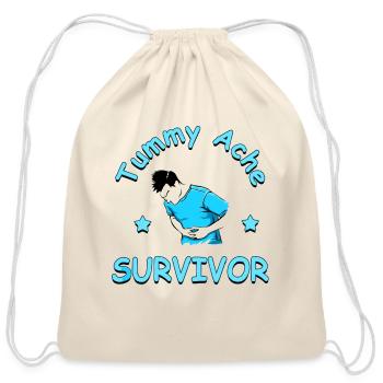 Tummy Ache Survivor Funny - Cotton Drawstring Bag - natural - Front
