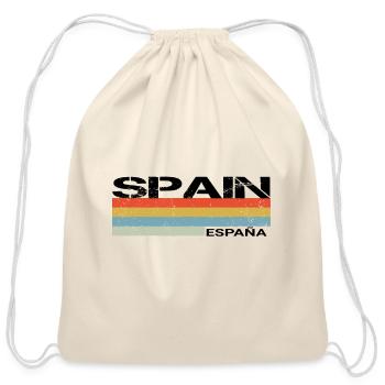 Spain & Spanish Language Espana Retro Vintage - Cotton Drawstring Bag - natural - Front