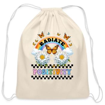 Radiate Positivity - Cotton Drawstring Bag - natural - Front