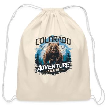 Colorado Wildlife Adventure Awaits for a - Cotton Drawstring Bag - natural - Front