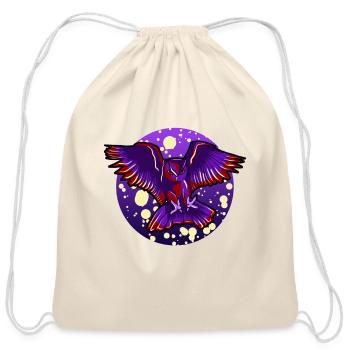 Flying Owl And Moon Cool Vector Art Nocturnal Bird - Cotton Drawstring Bag - natural - Front