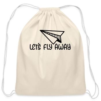 Lets Fly Away Airplane Awesome - Cotton Drawstring Bag - natural - Front