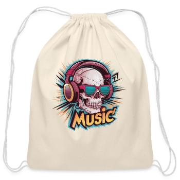Cool Headphones Music Lover - Cotton Drawstring Bag - natural - Front