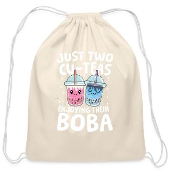 Funny Bubble Tea Saying for a Bubble tea drinker - Cotton Drawstring Bag - natural - Front