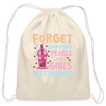 Funny Bubble Tea Saying for a Bubble tea drinker - Cotton Drawstring Bag - natural - Front