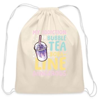 Funny Bubble Tea Saying for a Bubble tea drinker - Cotton Drawstring Bag - natural - Front