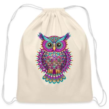 Street art owl for a Street art fans artists - Cotton Drawstring Bag - natural - Front