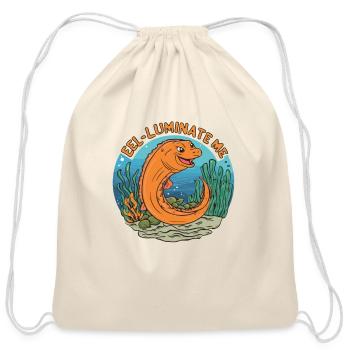 Eel-luminate Me Funny Eel Pun for Sea Life Lovers - Cotton Drawstring Bag - natural - Front