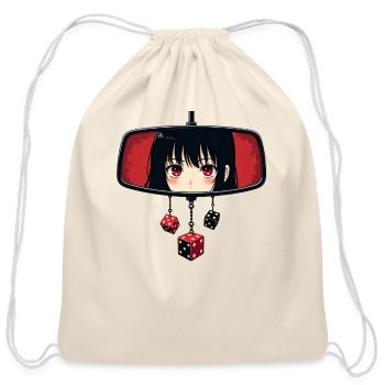 Anime Reflection in the Rearview Mirror For Woman - Cotton Drawstring Bag - natural - Front