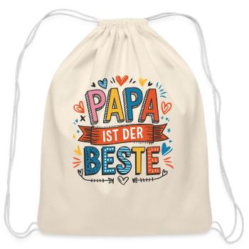 Papa Is The Best Vibrant Heartfelt Message For - Cotton Drawstring Bag - natural - Front