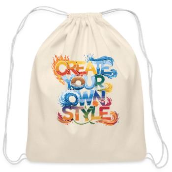 Create Your Own Style Motivational Art with - Cotton Drawstring Bag - natural - Front