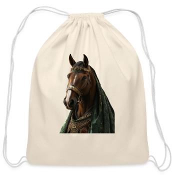 Horse - Cotton Drawstring Bag - natural - Front