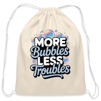 Bubbles - Cotton Drawstring Bag - natural - Front