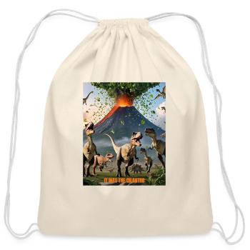It Was the Cilantro- Funny Dinosaur Design - Cotton Drawstring Bag - natural - Front