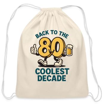 80s back to the coolest decade - Cotton Drawstring Bag - natural - Front