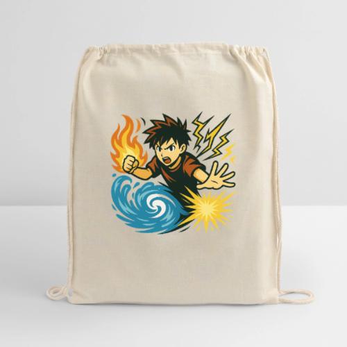 Anime Elemental Warriors | Fire, Water, Lightning - Cotton Drawstring Bag