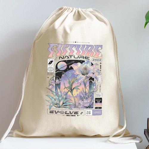 Future Nature Retro-Futuristic - Cotton Drawstring Bag
