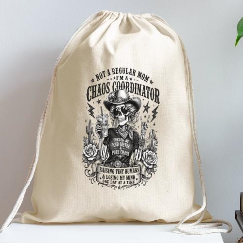 Chaos Coordinator Mom Skeleton Cowgirl - Cotton Drawstring Bag