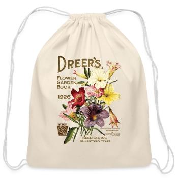 90s Vintage cottage core - Cotton Drawstring Bag - natural - Front