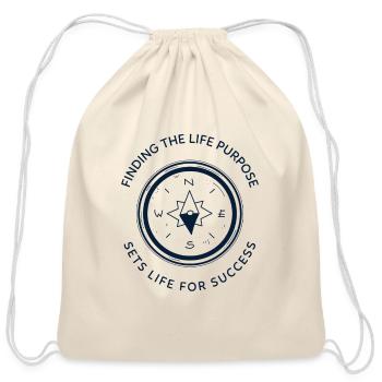 FINDING LIFE PURPOSE SETS LIFE FOR SUCCESS - Cotton Drawstring Bag - natural - Front