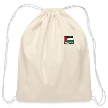 Vibrant Palestinian Flag - Cotton Drawstring Bag - natural - Front
