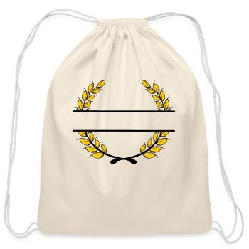 Name banner Laurel wreath gold wheat - Cotton Drawstring Bag - natural - Front