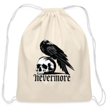 Nevermore Poe Raven - Cool Edgar Allen Poe Raven - Cotton Drawstring Bag - natural - Front