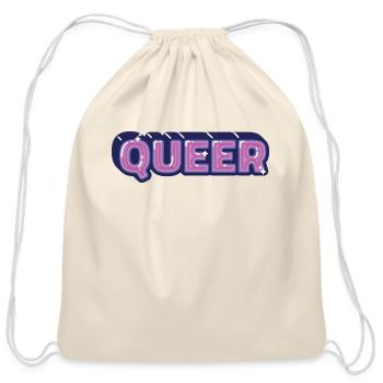 queer - Cotton Drawstring Bag - natural - Front