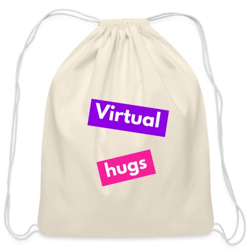 Virtual hugs - Cotton Drawstring Bag