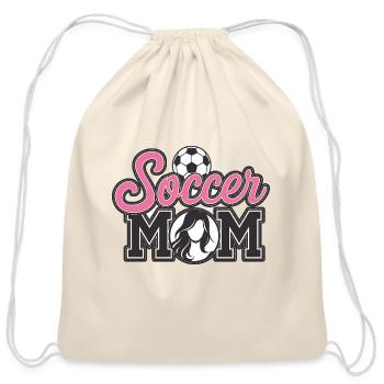 Soccer Mom Proud Supporter of the Team - Cotton Drawstring Bag - natural - Front