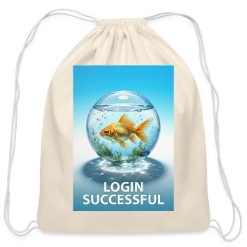 Frutiger Aero Goldfish Meme Shirt | Y2K Aesthetic  - Cotton Drawstring Bag - natural - Front