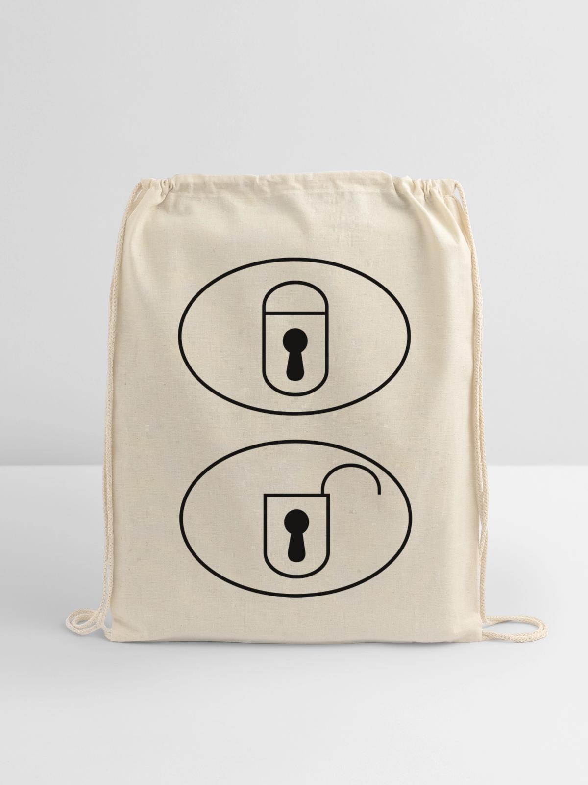 Car Remote Control Buttons - Cotton Drawstring Bag - natural - Front