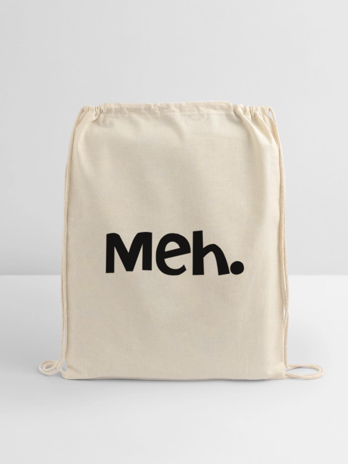 Meh. - Cotton Drawstring Bag - natural - Front