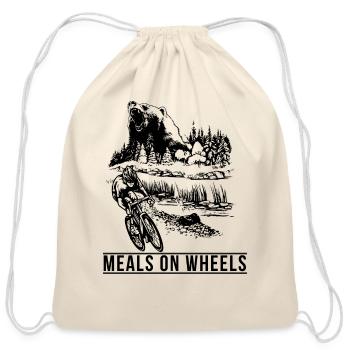 Meals on Wheels Cycling Nature Design For Mountain - Cotton Drawstring Bag - natural - Front