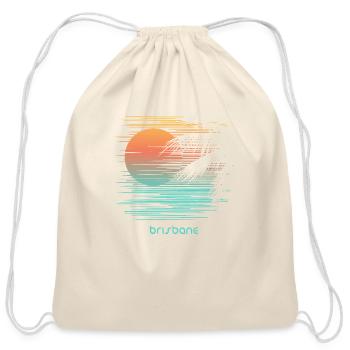 Artistic Brisbane Australia Palm Tree Vacation - Cotton Drawstring Bag - natural - Front