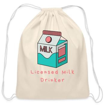 Licensed Milk Drinker - Cotton Drawstring Bag - natural - Front